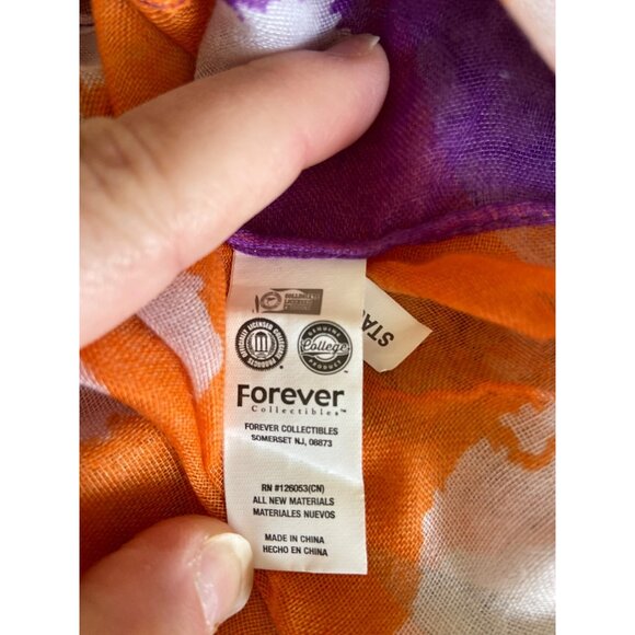Womens Infinity Scarf Clemson Tigers Paw Print Purple Orange Lightweight College - Picture 3 of 8